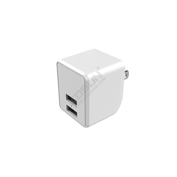 5V/2.4A US Dual USB Foldable Prong Wall Charger